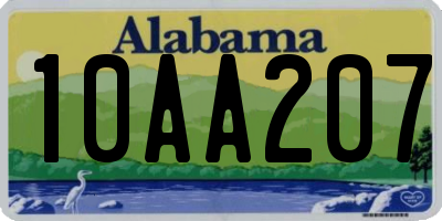 AL license plate 10AA207