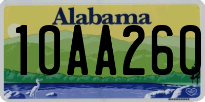 AL license plate 10AA260