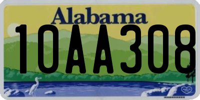 AL license plate 10AA308