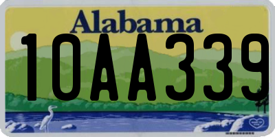 AL license plate 10AA339