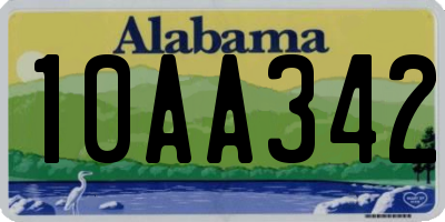 AL license plate 10AA342
