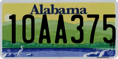 AL license plate 10AA375