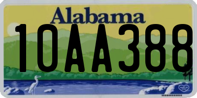 AL license plate 10AA388