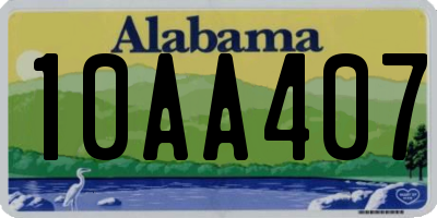 AL license plate 10AA407