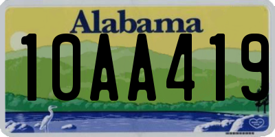 AL license plate 10AA419
