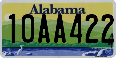 AL license plate 10AA422