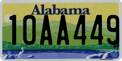 AL license plate 10AA449