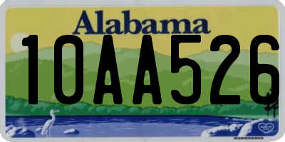 AL license plate 10AA526