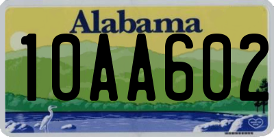 AL license plate 10AA602