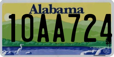 AL license plate 10AA724