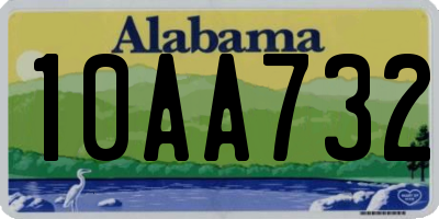 AL license plate 10AA732