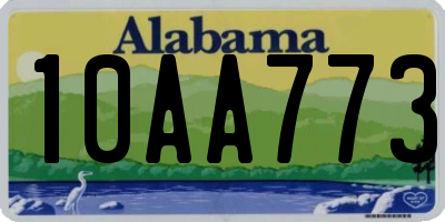 AL license plate 10AA773