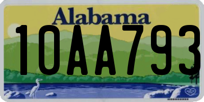 AL license plate 10AA793