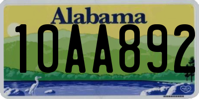 AL license plate 10AA892