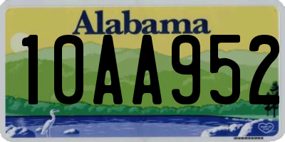 AL license plate 10AA952
