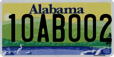 AL license plate 10AB002
