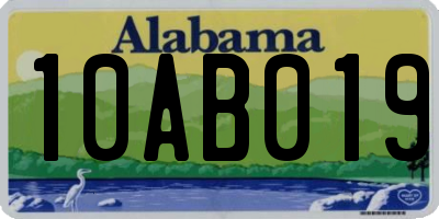 AL license plate 10AB019