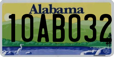 AL license plate 10AB032