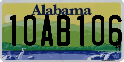 AL license plate 10AB106