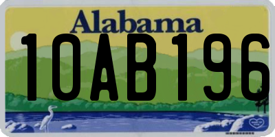 AL license plate 10AB196