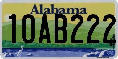AL license plate 10AB222