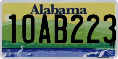 AL license plate 10AB223