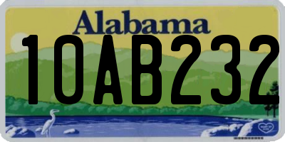 AL license plate 10AB232