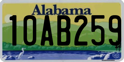 AL license plate 10AB259