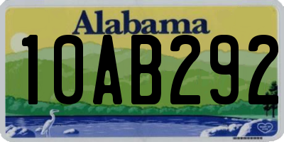 AL license plate 10AB292