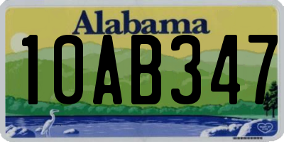 AL license plate 10AB347
