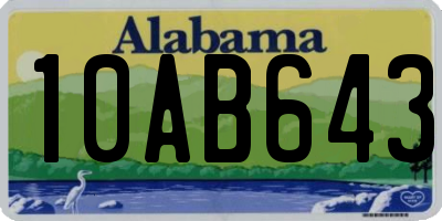 AL license plate 10AB643