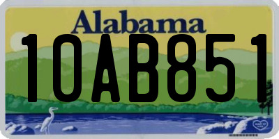 AL license plate 10AB851