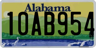 AL license plate 10AB954