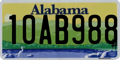AL license plate 10AB988