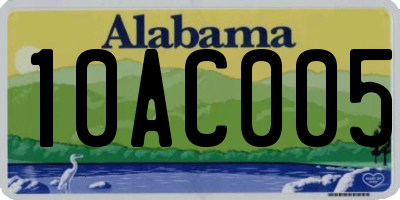 AL license plate 10AC005