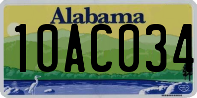 AL license plate 10AC034