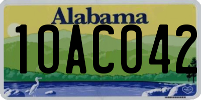AL license plate 10AC042