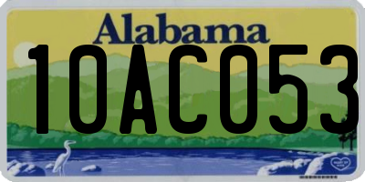 AL license plate 10AC053