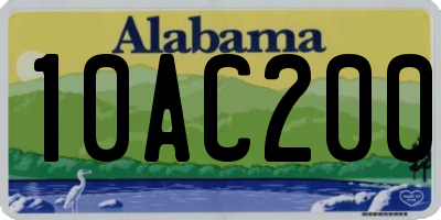 AL license plate 10AC200