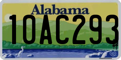 AL license plate 10AC293