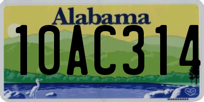 AL license plate 10AC314