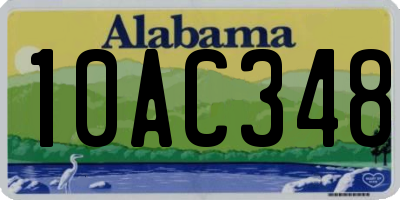 AL license plate 10AC348