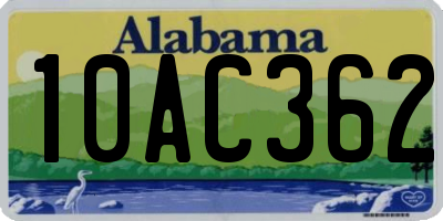 AL license plate 10AC362