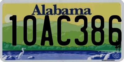 AL license plate 10AC386