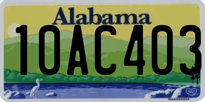 AL license plate 10AC403