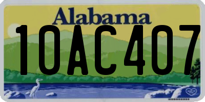 AL license plate 10AC407