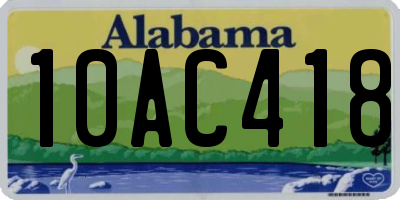 AL license plate 10AC418