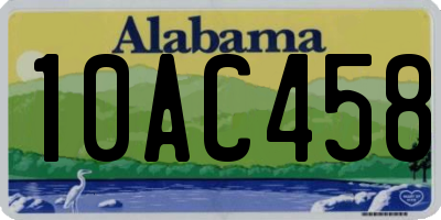 AL license plate 10AC458
