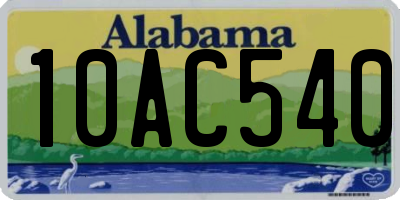 AL license plate 10AC540
