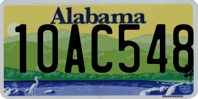AL license plate 10AC548
